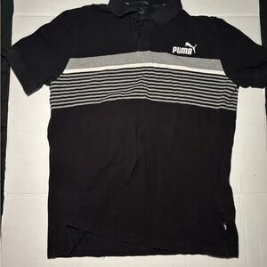 Puma Men's Polo Shirt with Gray Stripes